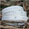 Order  Wedding Owl Ribbon - Mrs & Mrs Bridal White